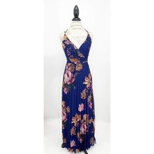 ASOS floral pleated wrap strappy maxi dress size 6
